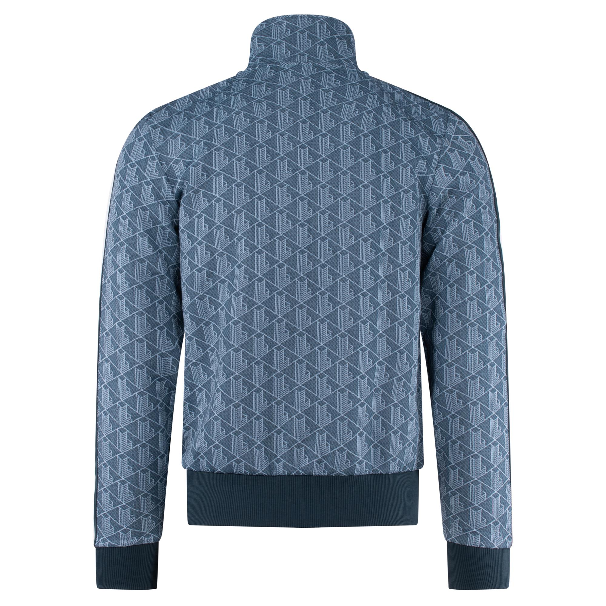 Lacoste Mens Paris Jacquard Monogram Zipped Sweatshirt Falcon/Overview